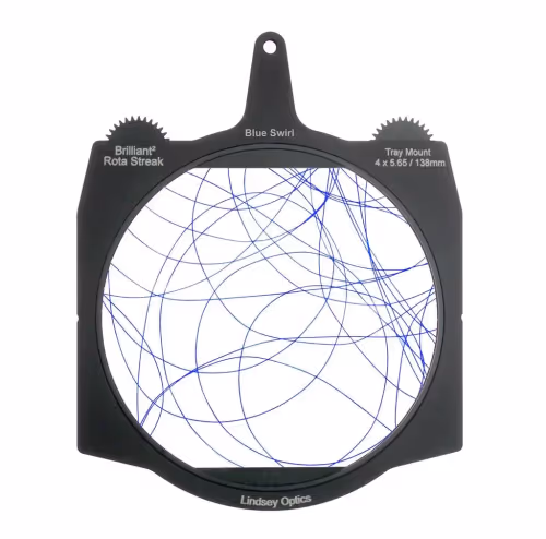 Lindsey Optics - Brilliant2 4x5.65" Rota-Streak™™ Blue & Clear Swirl