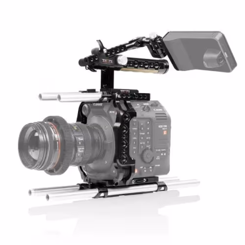 Shape - Cage caméra Canon C500 MKII/C300 MKIII, Poignée supérieure, Système de blocage tubes et Fixation EVF