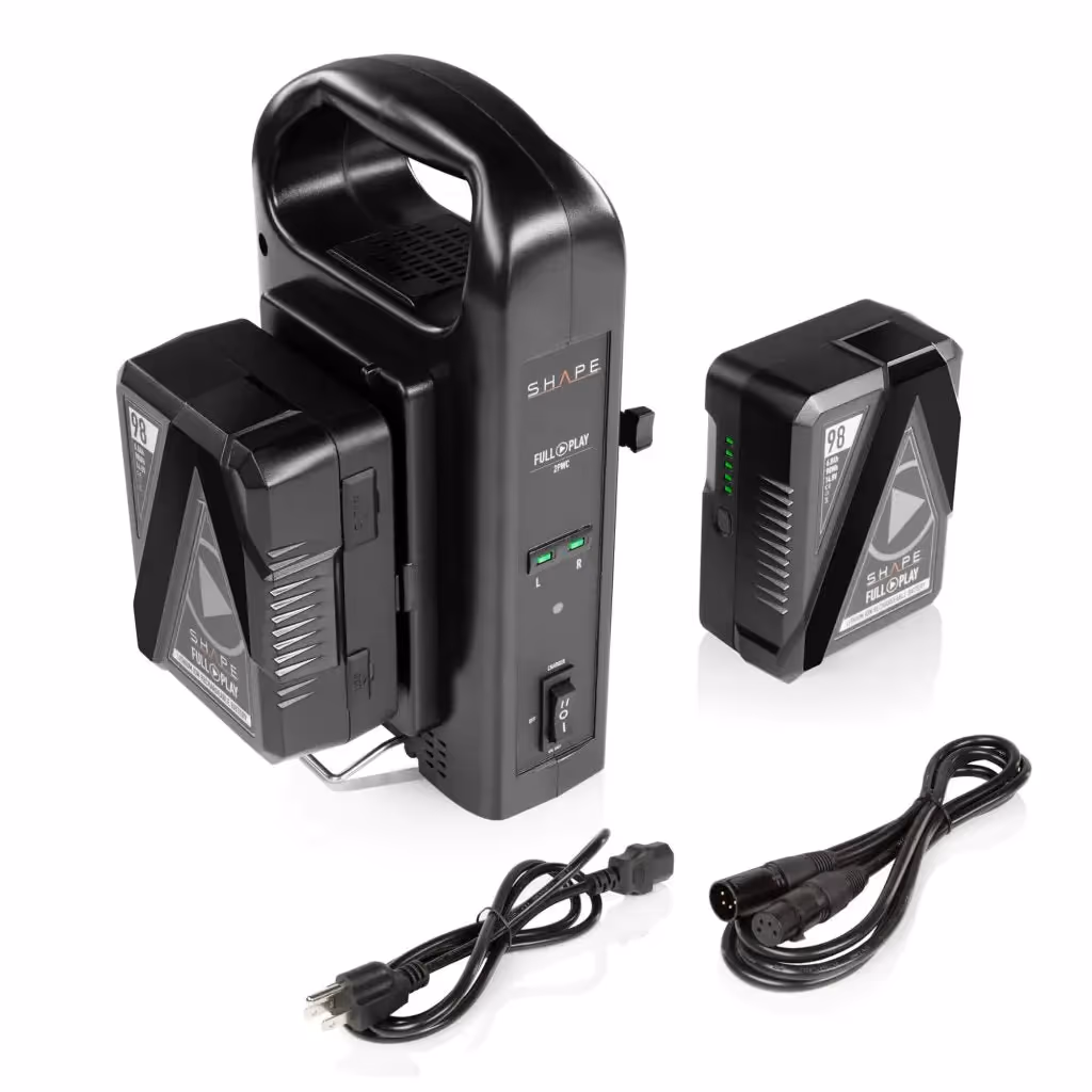 Shape - Batteries Rechargeables V-Mount Full Play 98 Wh (2) avec Chargeur Intelligent Double Batterie Full Play