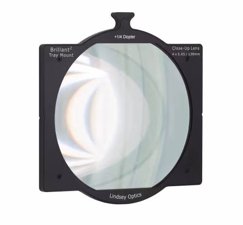Lindsey Optics - 4"x5.65" +1/4 Diopter Brilliant² Tray Mount Close-Up Lens - fits in 1 matte box slot