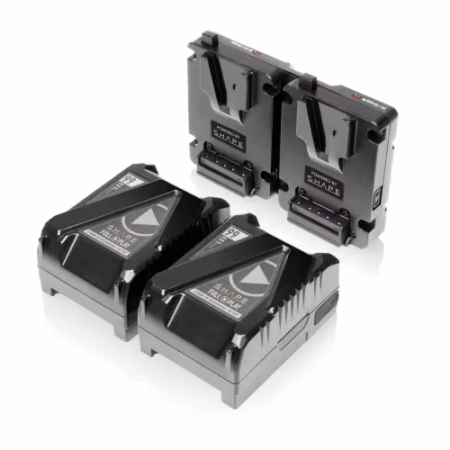 Shape - 2X Mini V-mount 99Wh Batteries + Dual V-Mount Hot Swap Plate