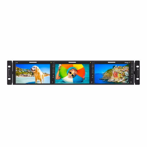 TVLogic - 3 x 5.5” 1920x1080 Triple LCD Rack Monitor with UHD/4K Ready / 2RU